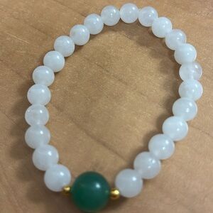 #110 White Green Jade Bracelet 8mm NEW ARRIVAL